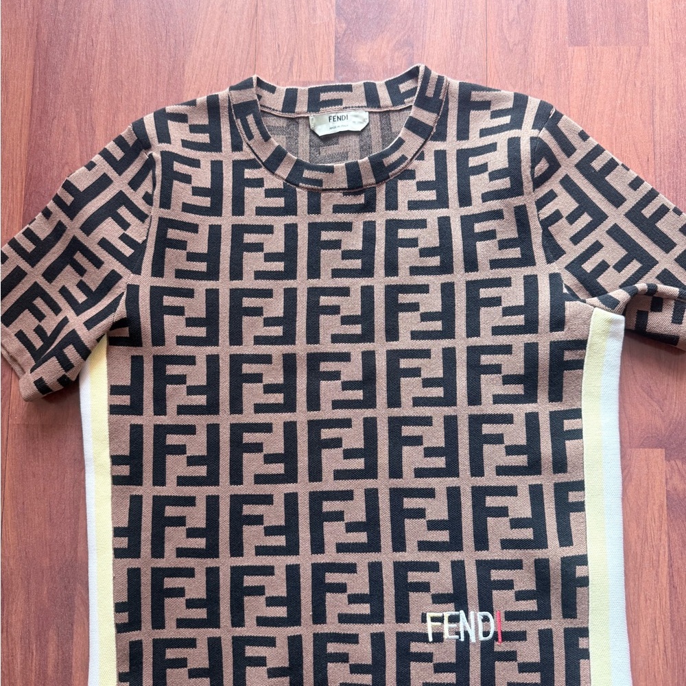 Fendi Logo Print Knit Dress 36